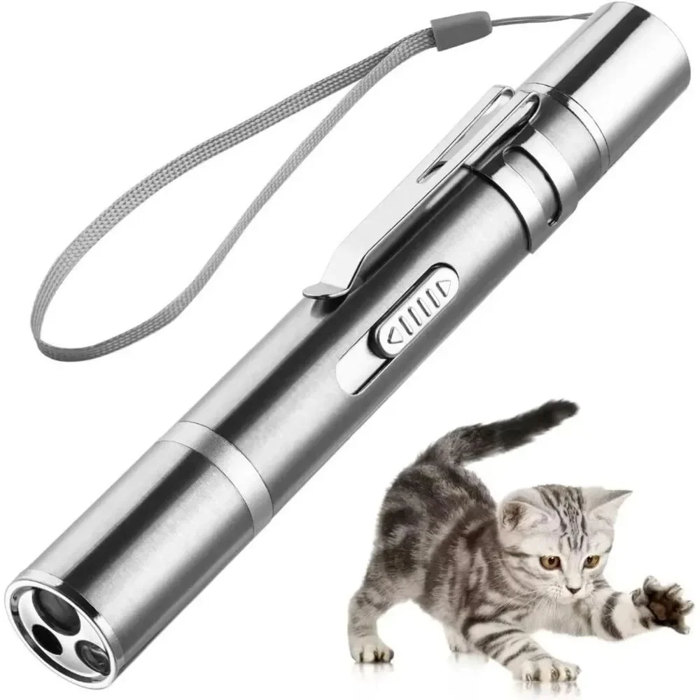 Cat Laser Interactive Toy w/ Red Dot LED Light Pointer, Long Range 3 Modes